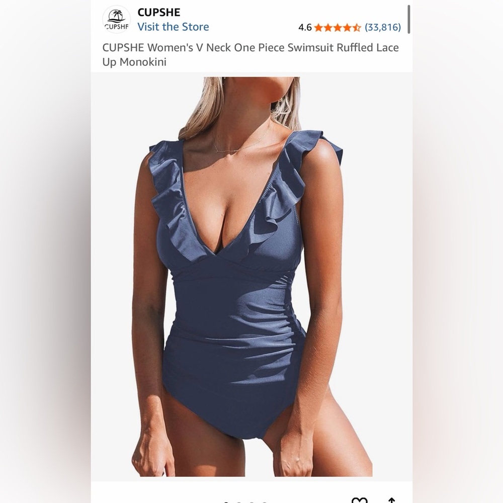 Cupshe Ruffled Lace-Up Monokini, size XL